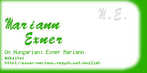 mariann exner business card